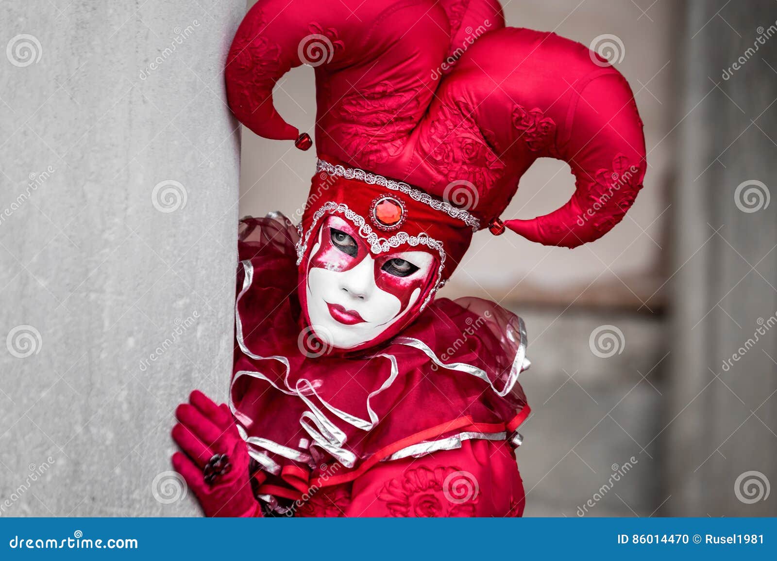 Creepy Clown Mask Paper Mache White Black Red Masks