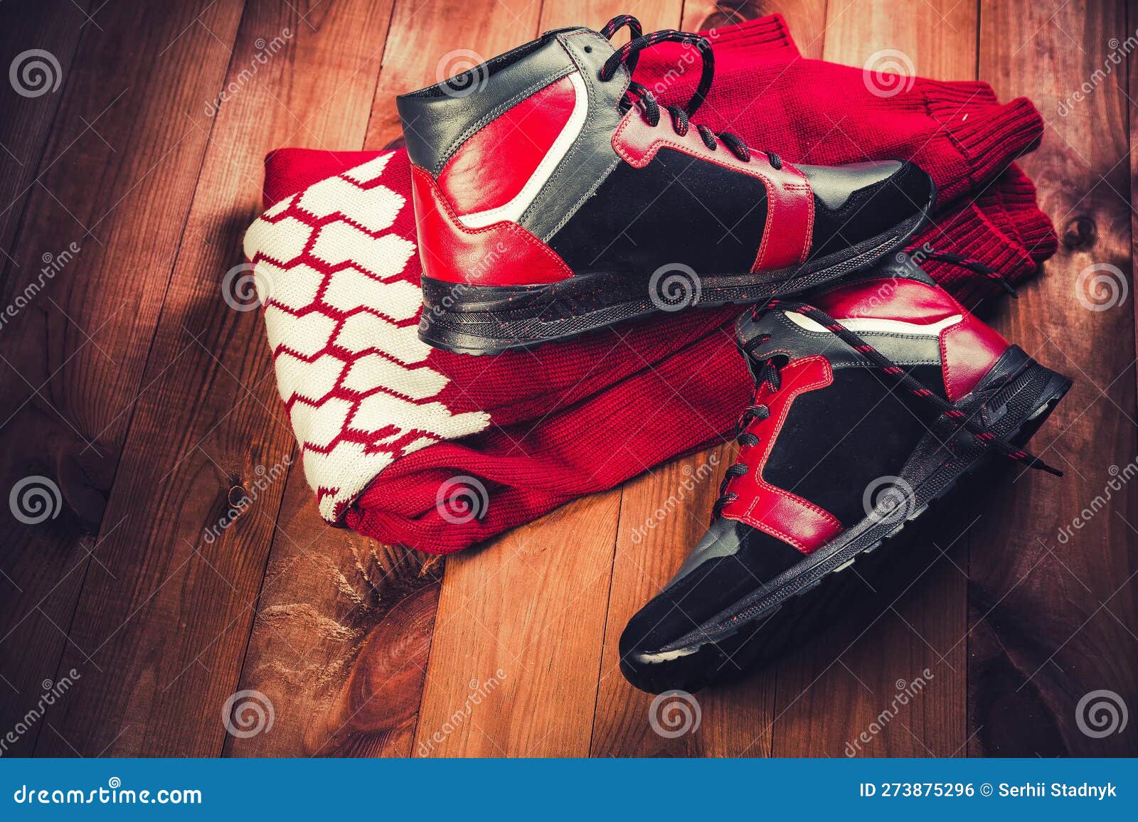 Red Men S Shoes on a Wooden Background Stock Photo - Image of fashion ...