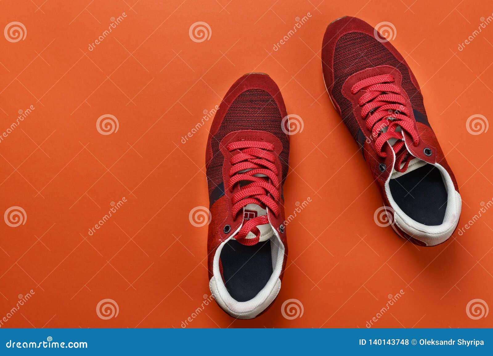 Red men`s sneakers stock photo. Image of beauty, concept - 140143748