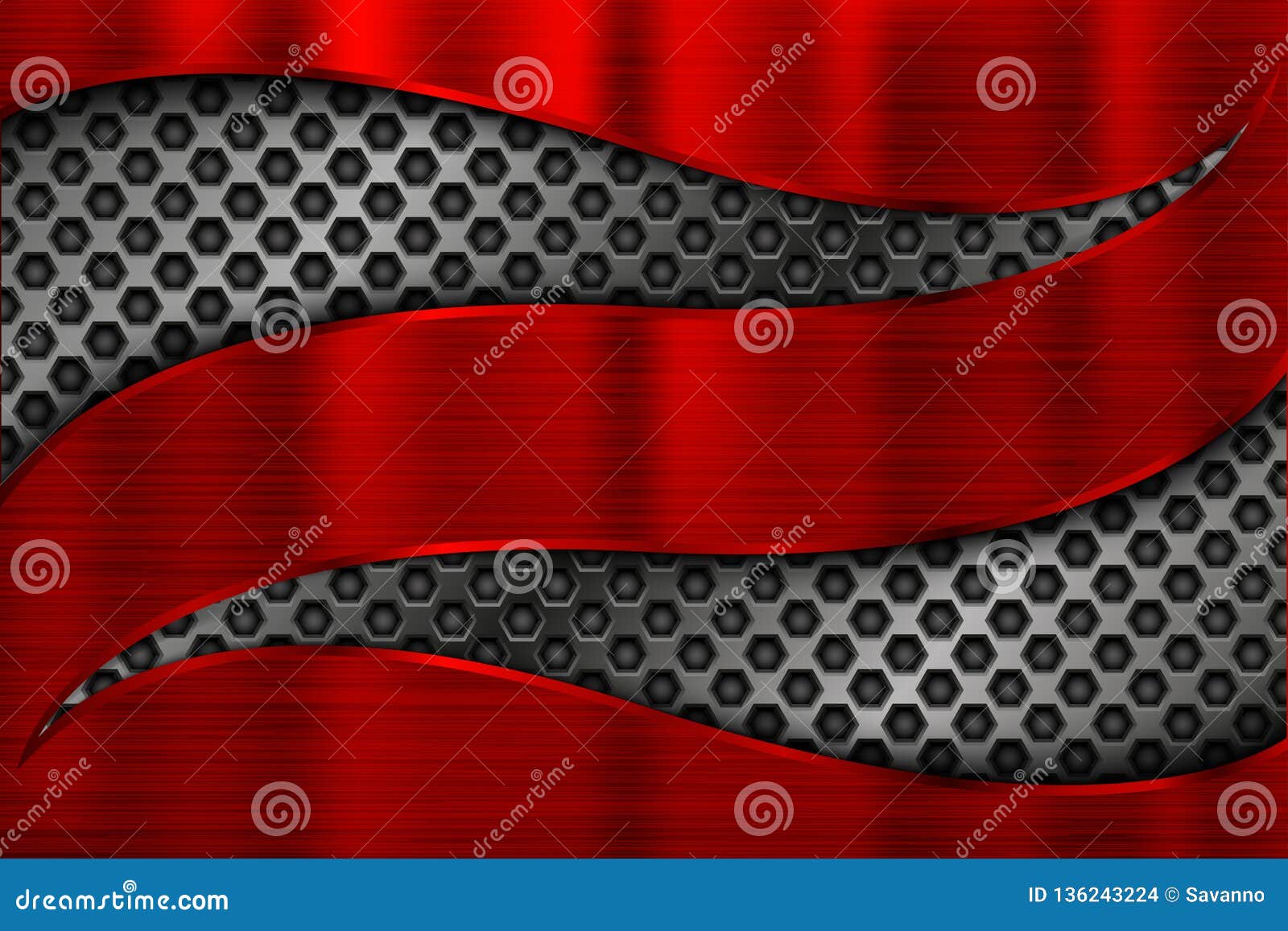 Download Red Metal Background With Cut Out Perforated 3d Waves ...