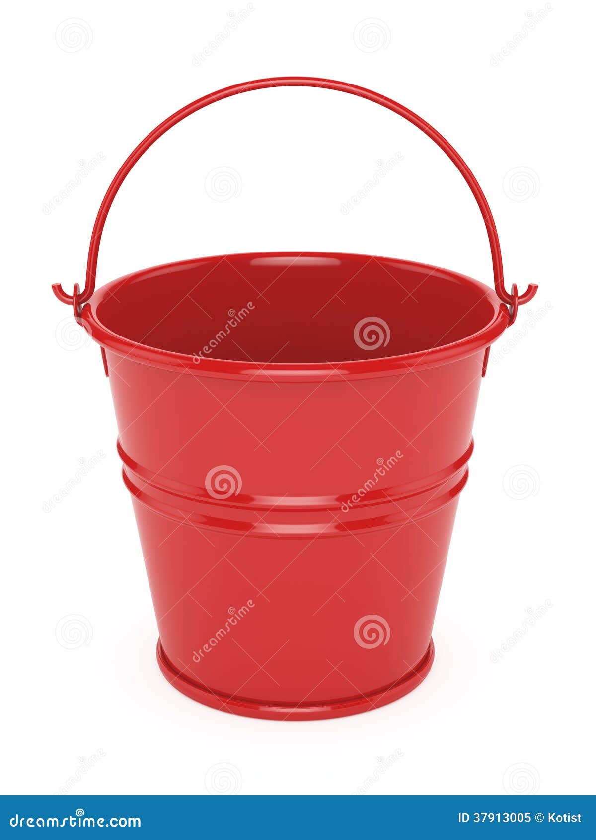Red metal bucket stock illustration. Illustration of gardening 37913005