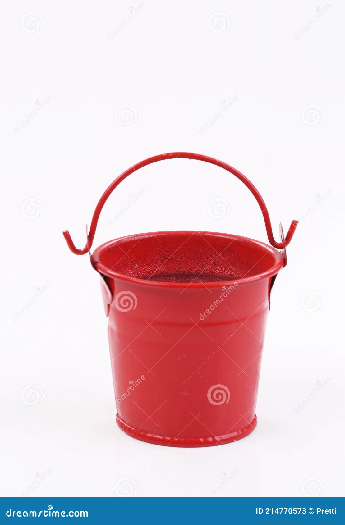 Red Metal Bucket Decorative Isolated on White Background Stock Image Image of empty, black