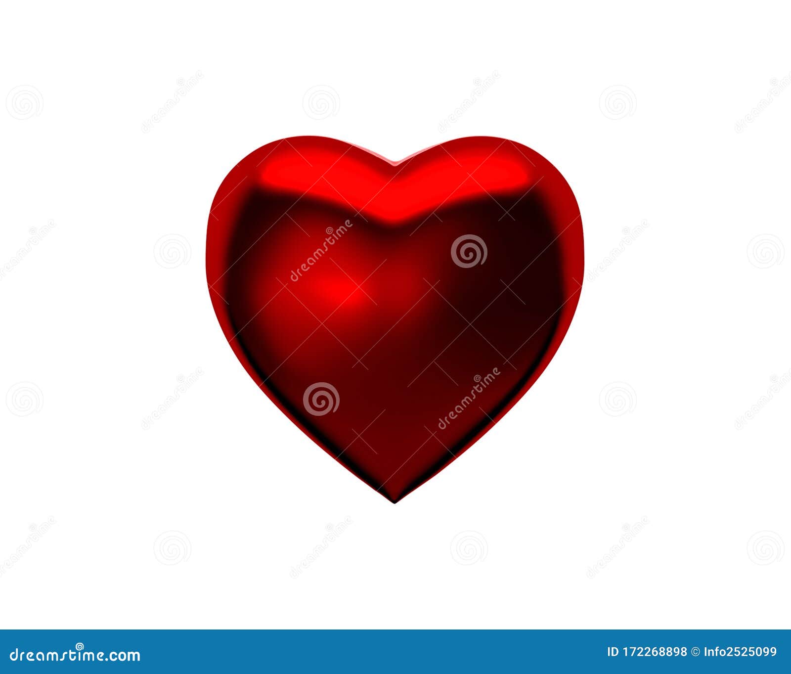 red metallic heart  on white background valentine day