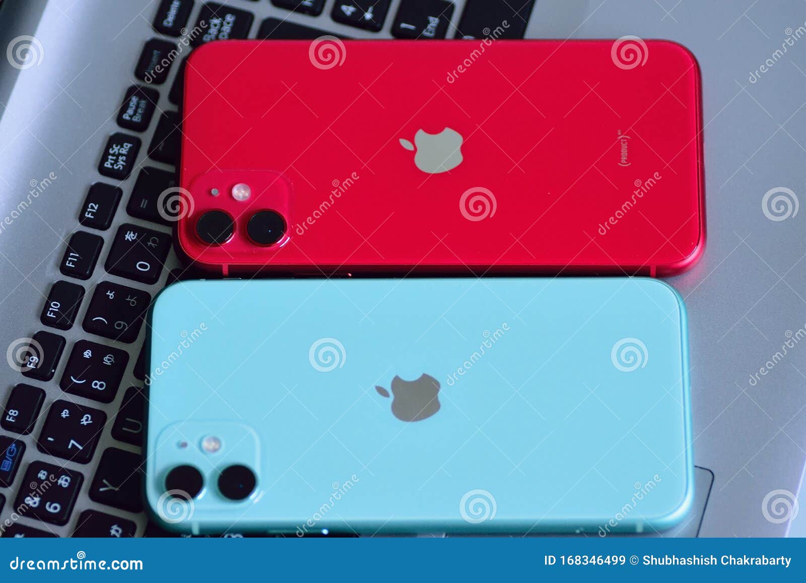 Red Mint Green Color Iphone 11 Featuring Dual Camera Editorial Stock Image Image Of Color Electronic