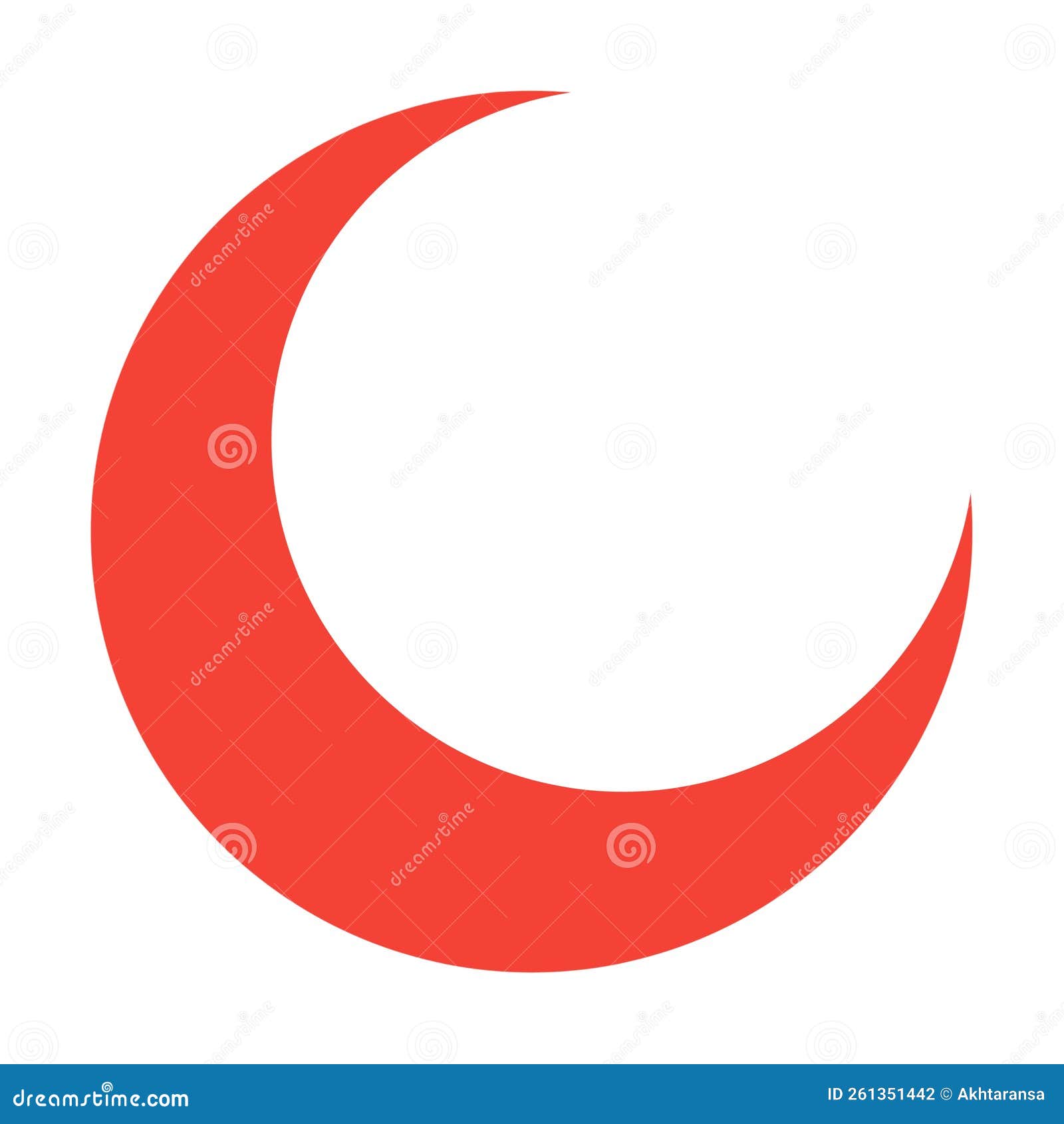 Red Moon Vector Illustration Isolated on White Background Stock