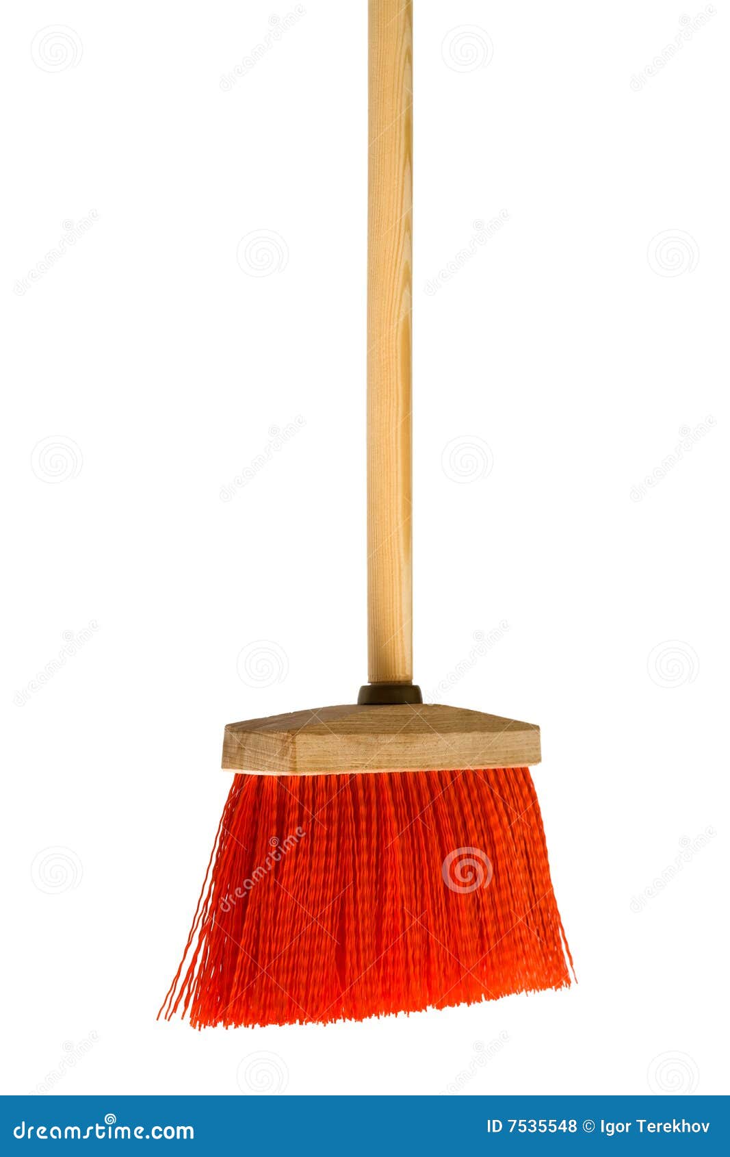 Red broom stock photo. Image of corridor, object, plastic 7535548