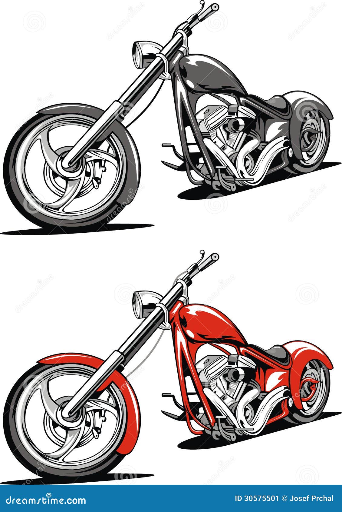 red motorbike  on the white background