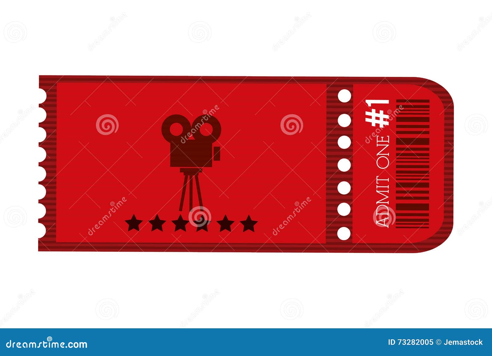 Red Movie Ticket , Illustration Stock Illustration Illustration of