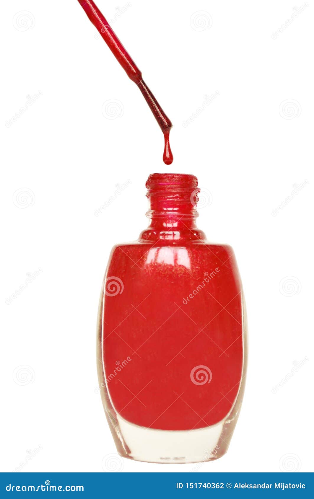 Red Nail Polish Dripping from Brush Stock Photo - Image of accessory ...