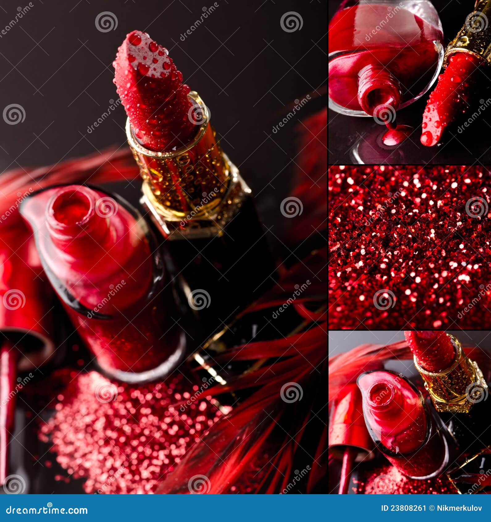 Red Nail Polish and Lipstick Stock Image Image of lipstick, makeup