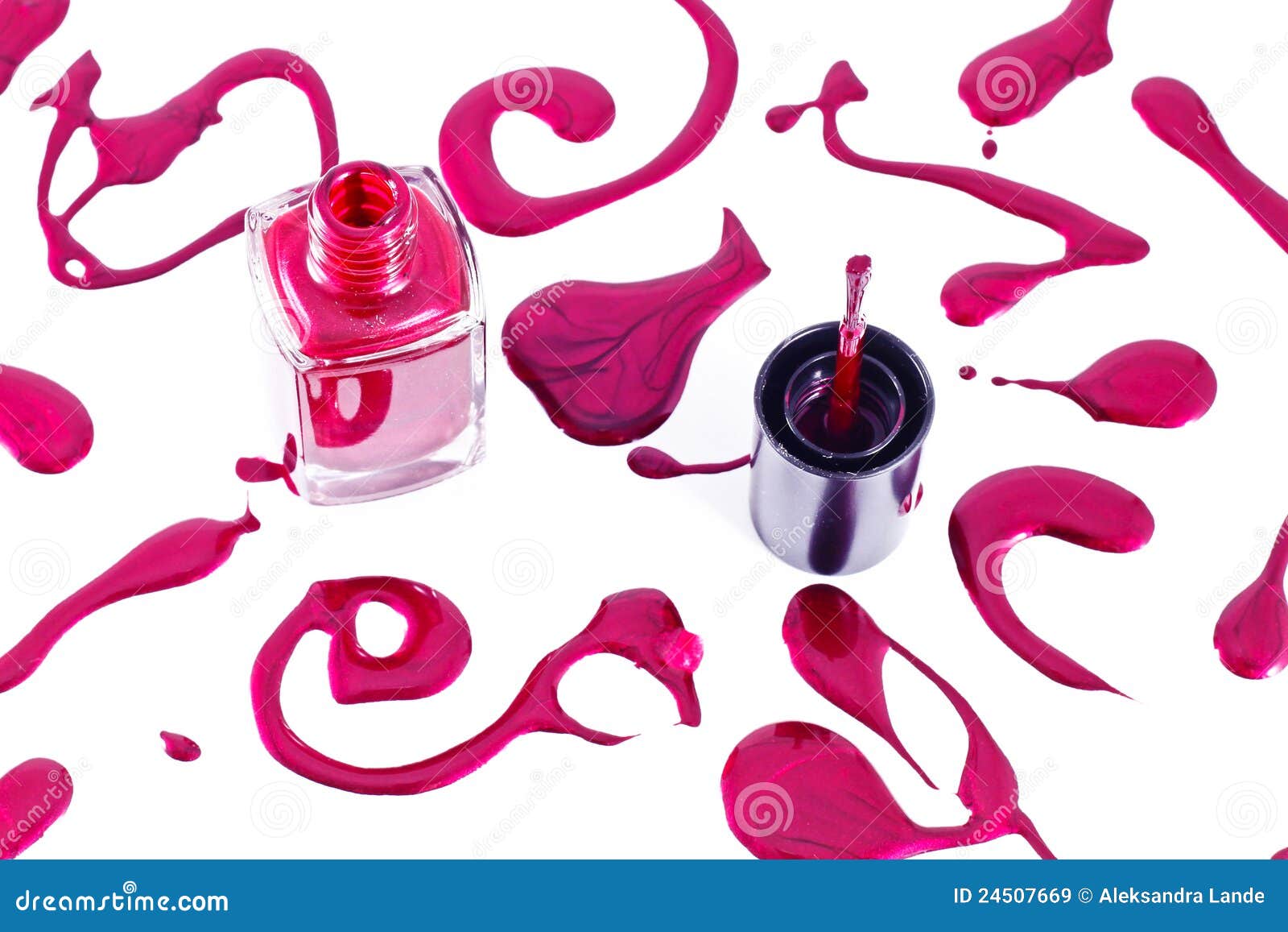 Red Nail Polish With Splatters Stock Image - Image of female, macro ...