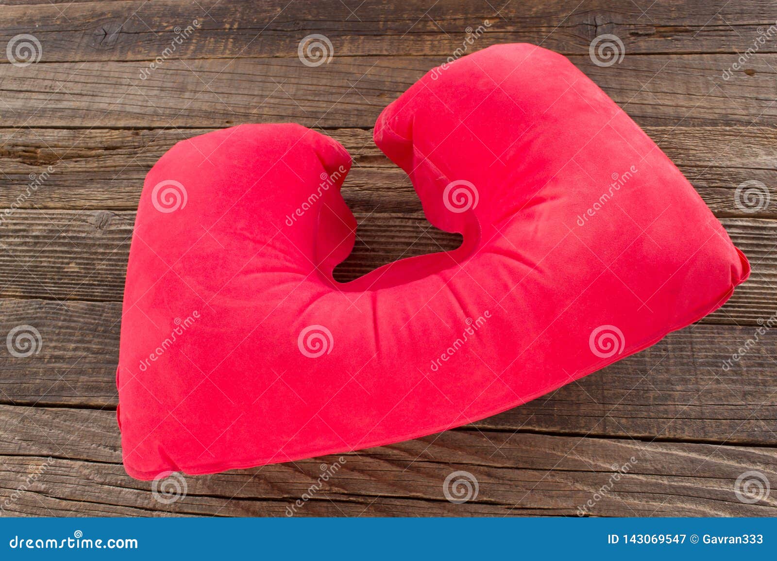Red Neck Pillow on Wooden Background Stock Image Image of rest
