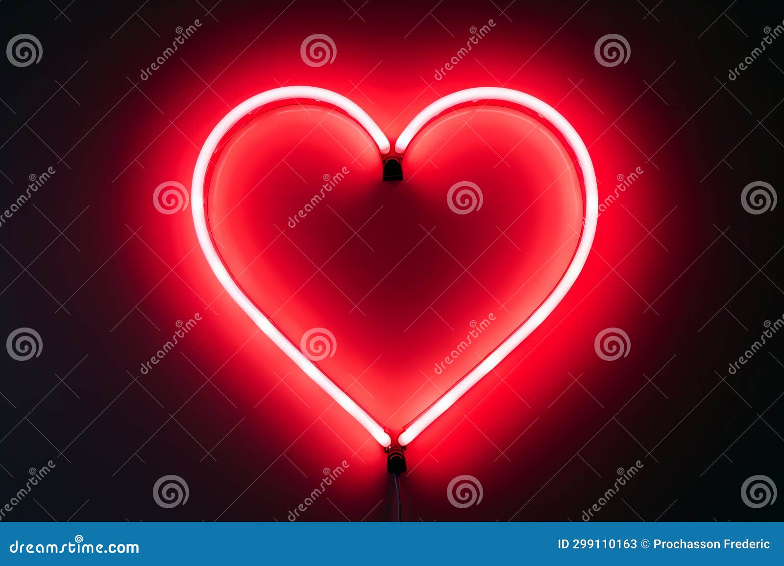 Red Neon Heart, AI Generated Stock Illustration Illustration of