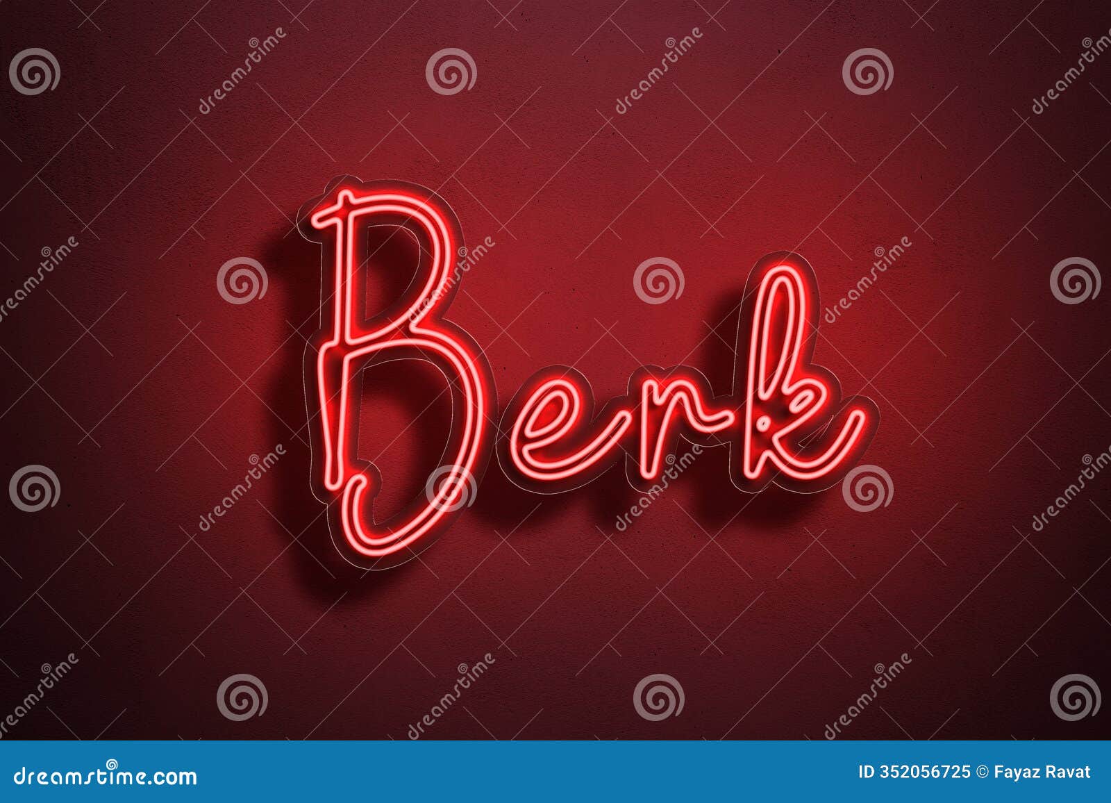 red neon style text effect of name berk on red background