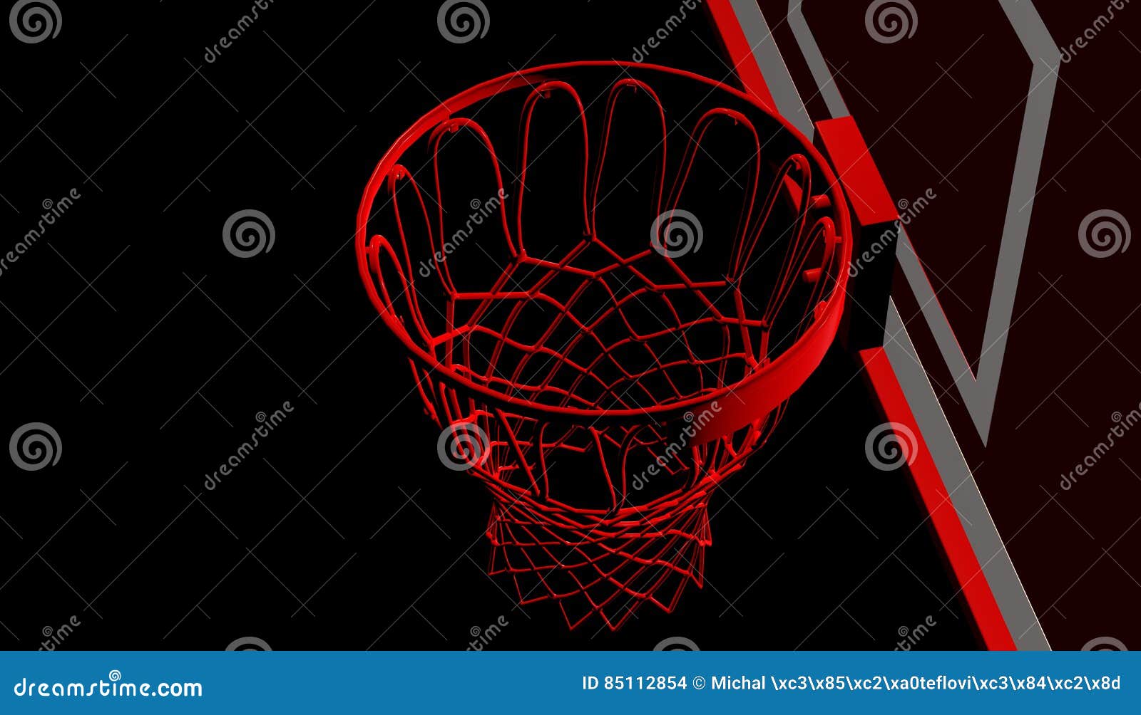 RED Net of a Basketball Hoop on Various Material and Background, 3d Render  Stock Illustration - Illustration of black, basket: 85112854