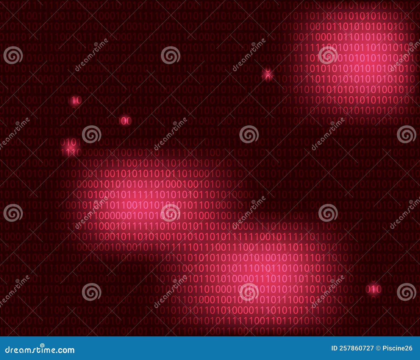 Red Network Light Code and Data Security Abstract Technology Background