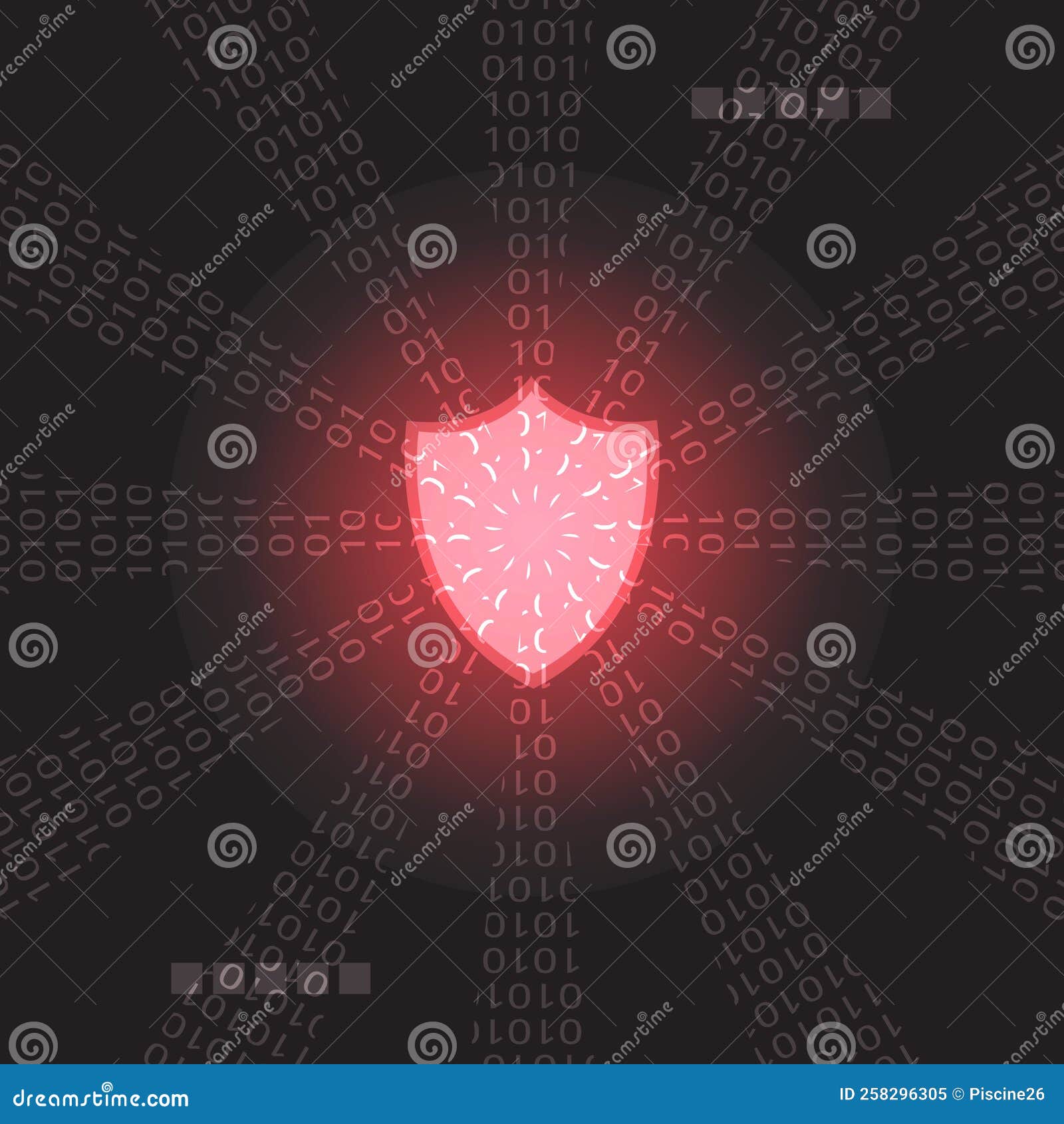 Red Network Light Code and Data Security Abstract Technology Background