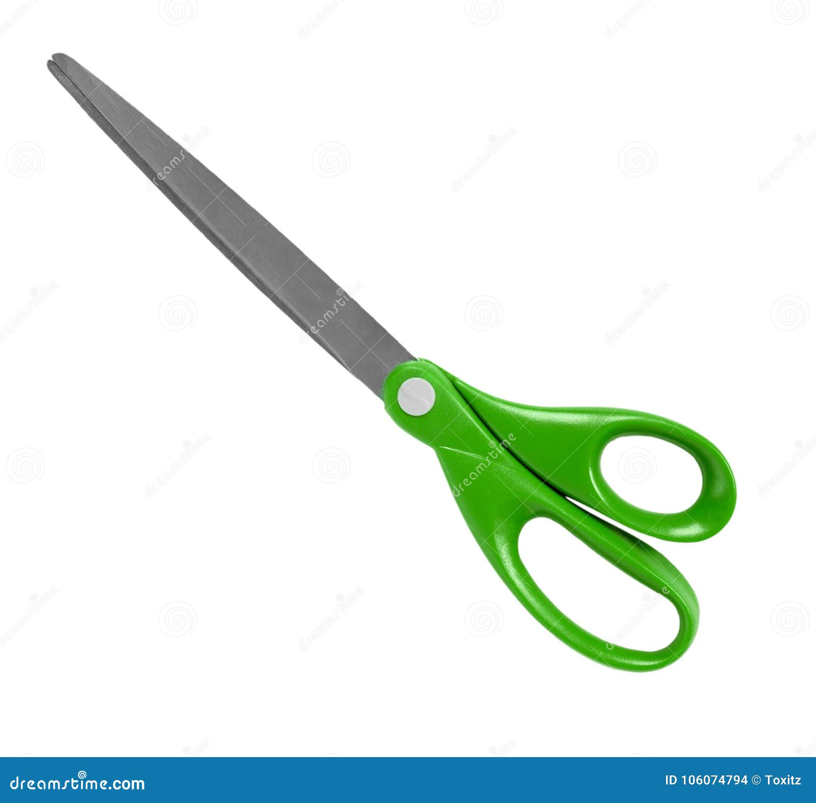 red office scissors  on a white background