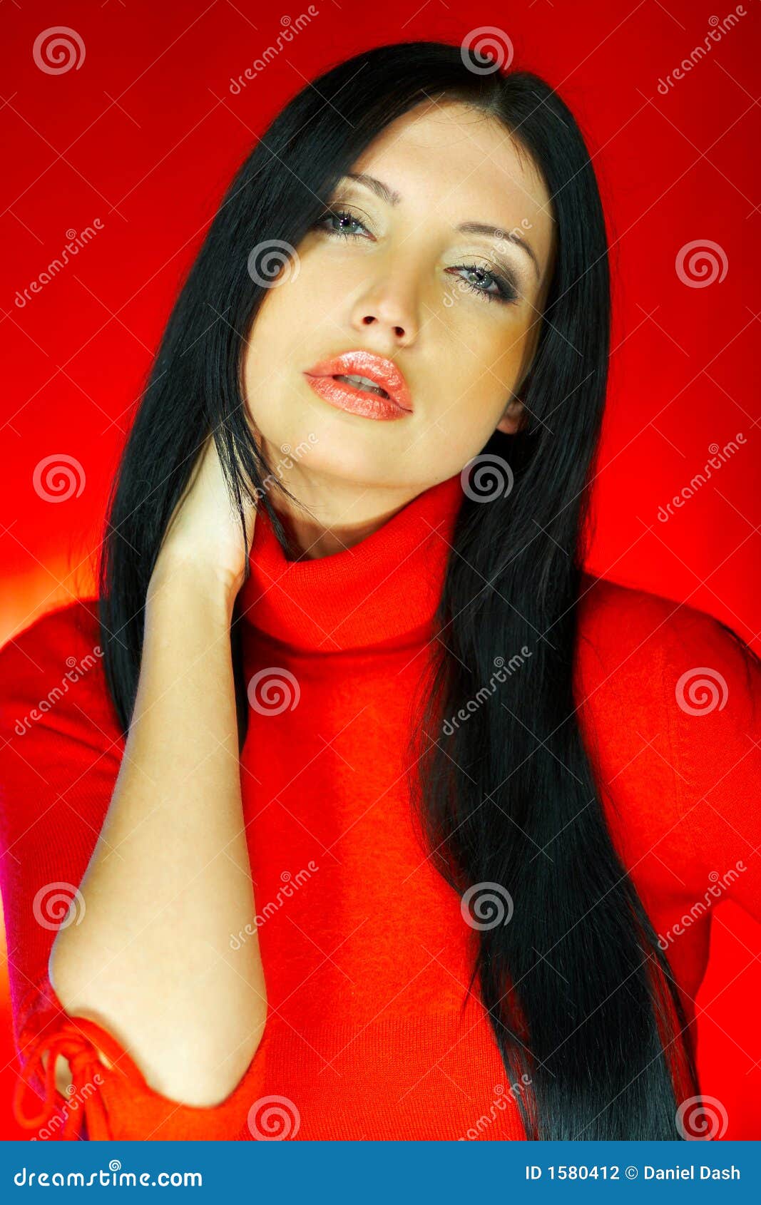Red One Stock Photo. Image Of Girl, Portrait, Stylish - 1580412