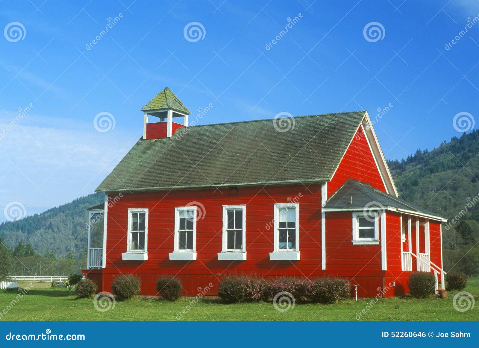 red, one-room schoolhouse, stone lagoon on pch, northern ca