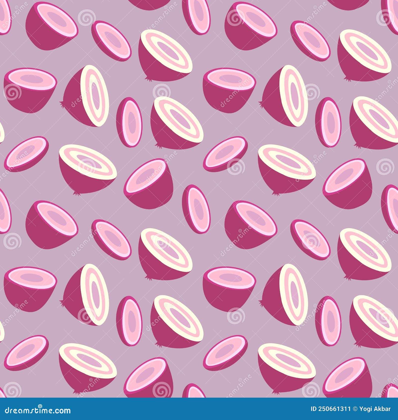 Red Onion Seamless Pattern Background Vector Design. Seamless Pattern