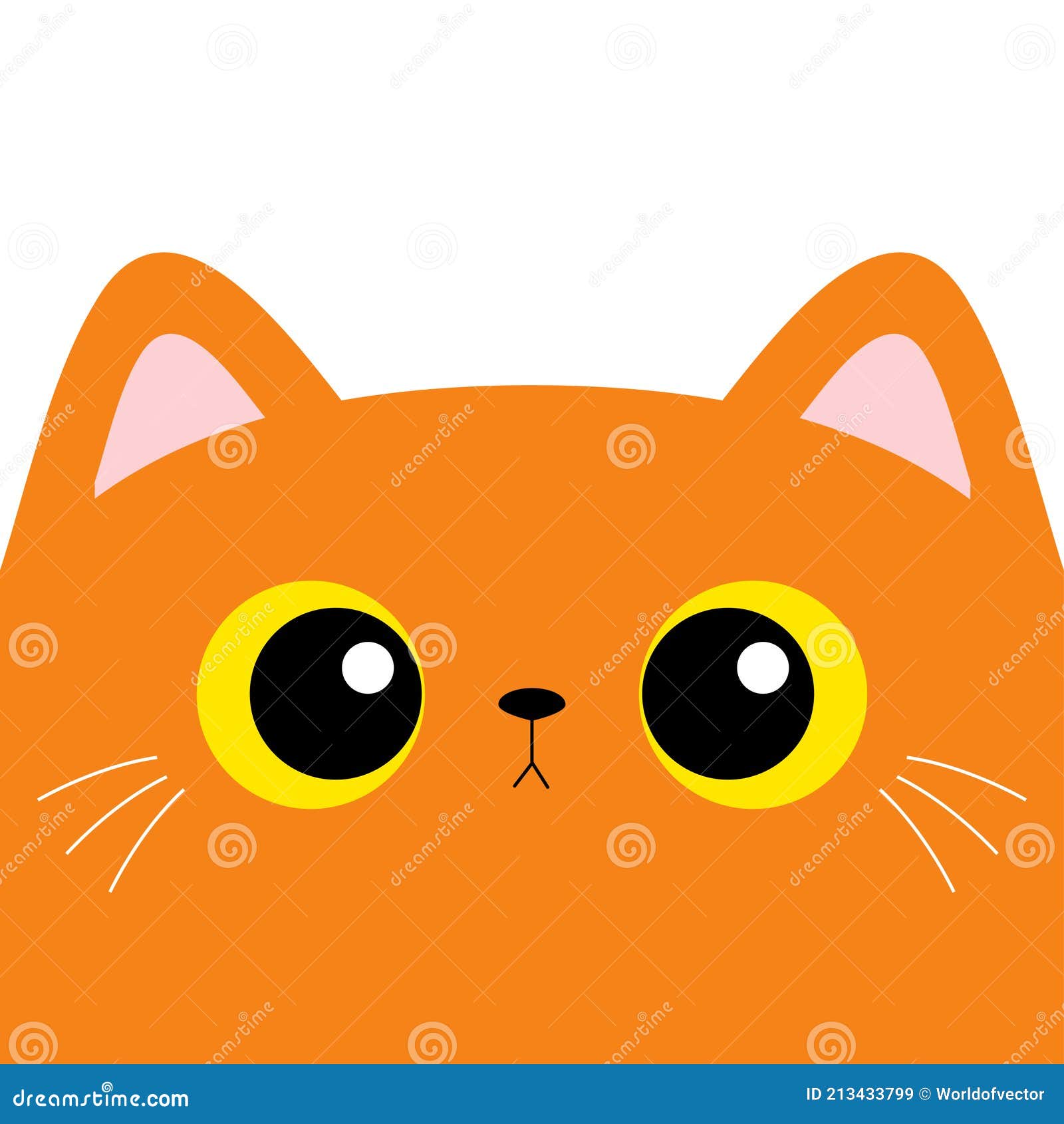 Red Orange Cat Kitten Square Head Face Kawaii Baby Pet Animal Cute Cartoon Character Pink Ears Nose Yellow Eyes Notebook Stock Vector Illustration Of Cute Greeting