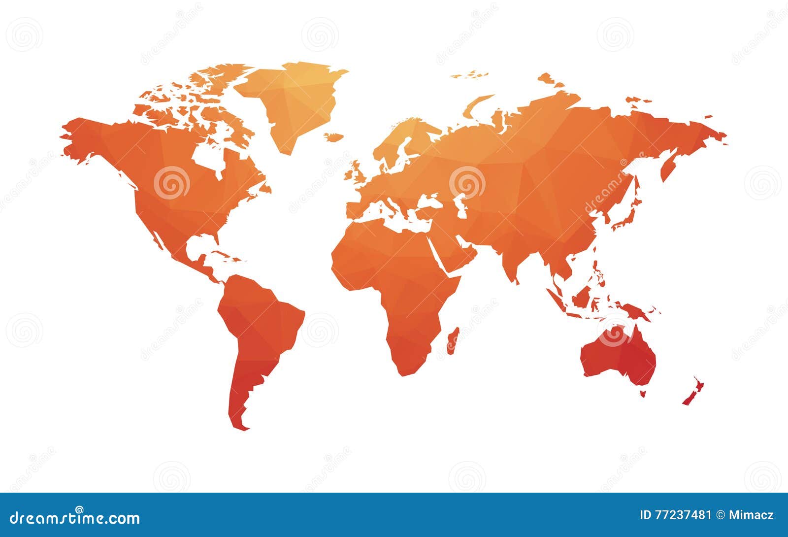 Red orange map of world stock illustration. Illustration of america ...