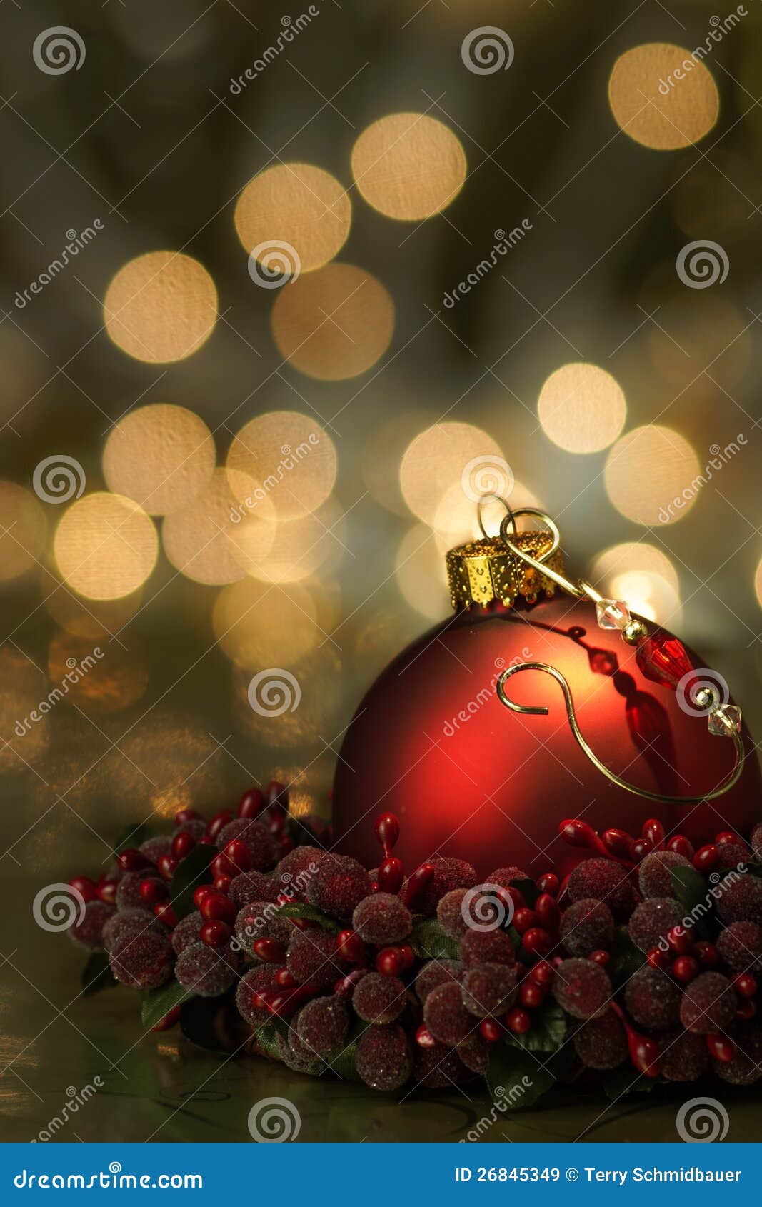 Red Ornament Holiday Background Stock Image Image of december, gold
