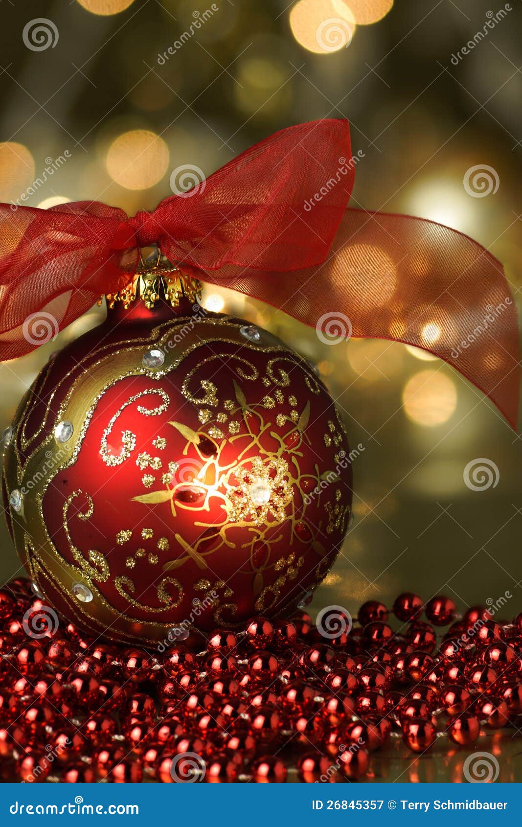 Red Ornament Holiday Background Stock Image Image of merry, ornament