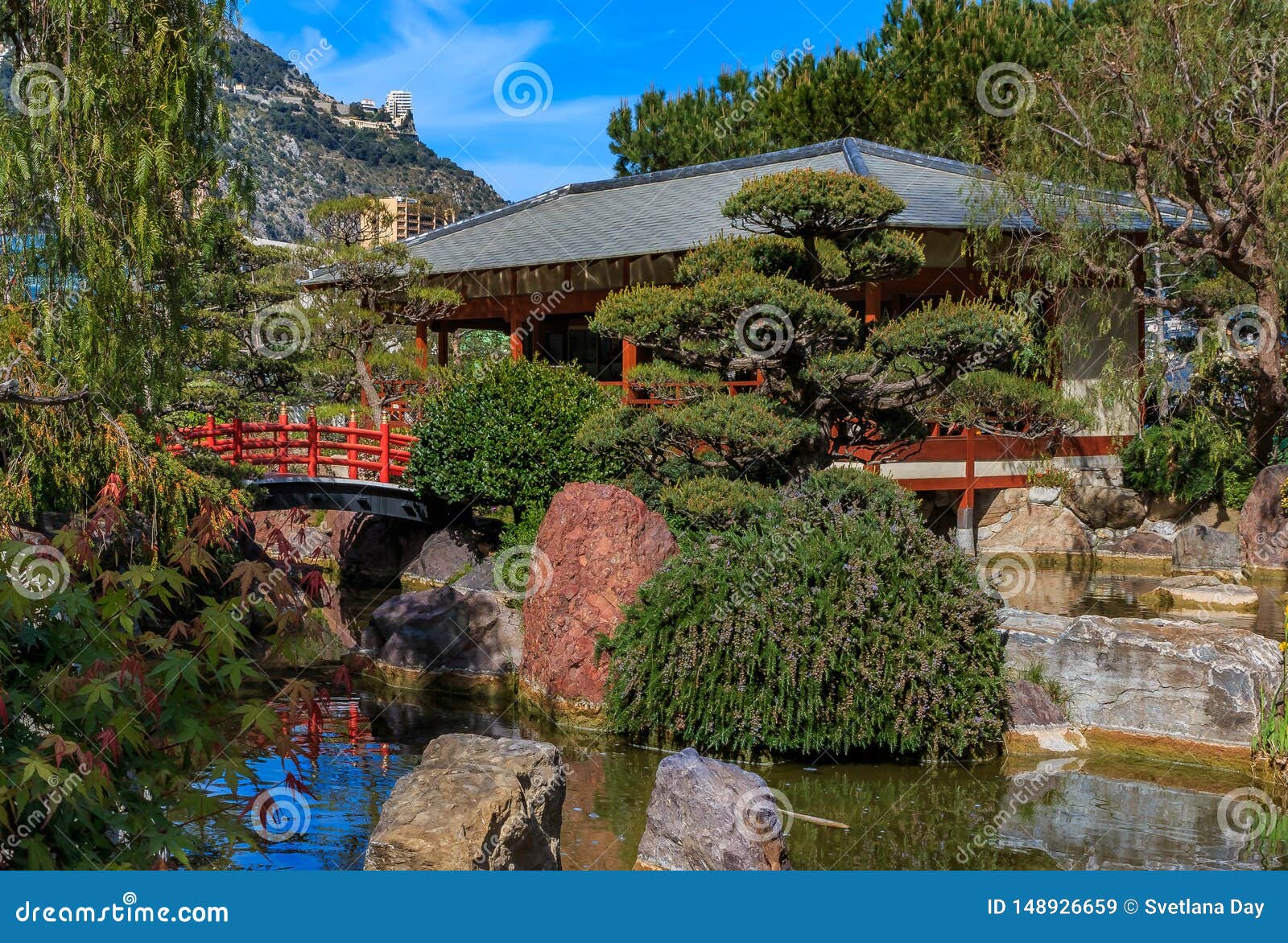 Red Pagoda And A Small Lake In The Japanese Garden Or Jardin Japonais In Monaco Monte Carlo Stock Image Image Of Monaco Bridge Red Pagoda And A Small Lake In The Japanese Garden Or Jardin Japonais In Monaco Monte Carlo Stock Image Image Of Monaco Bridge