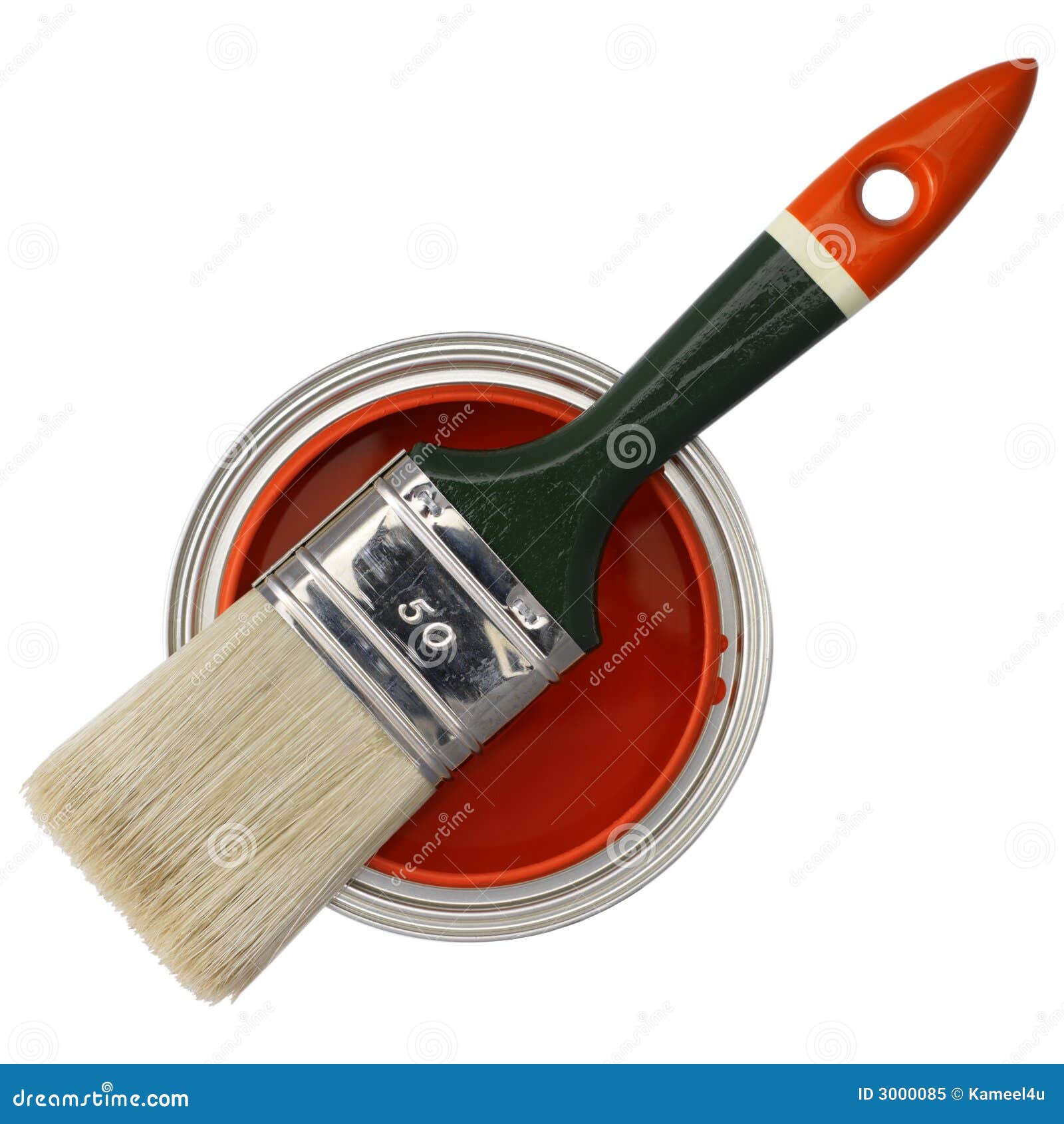 red paint and brush