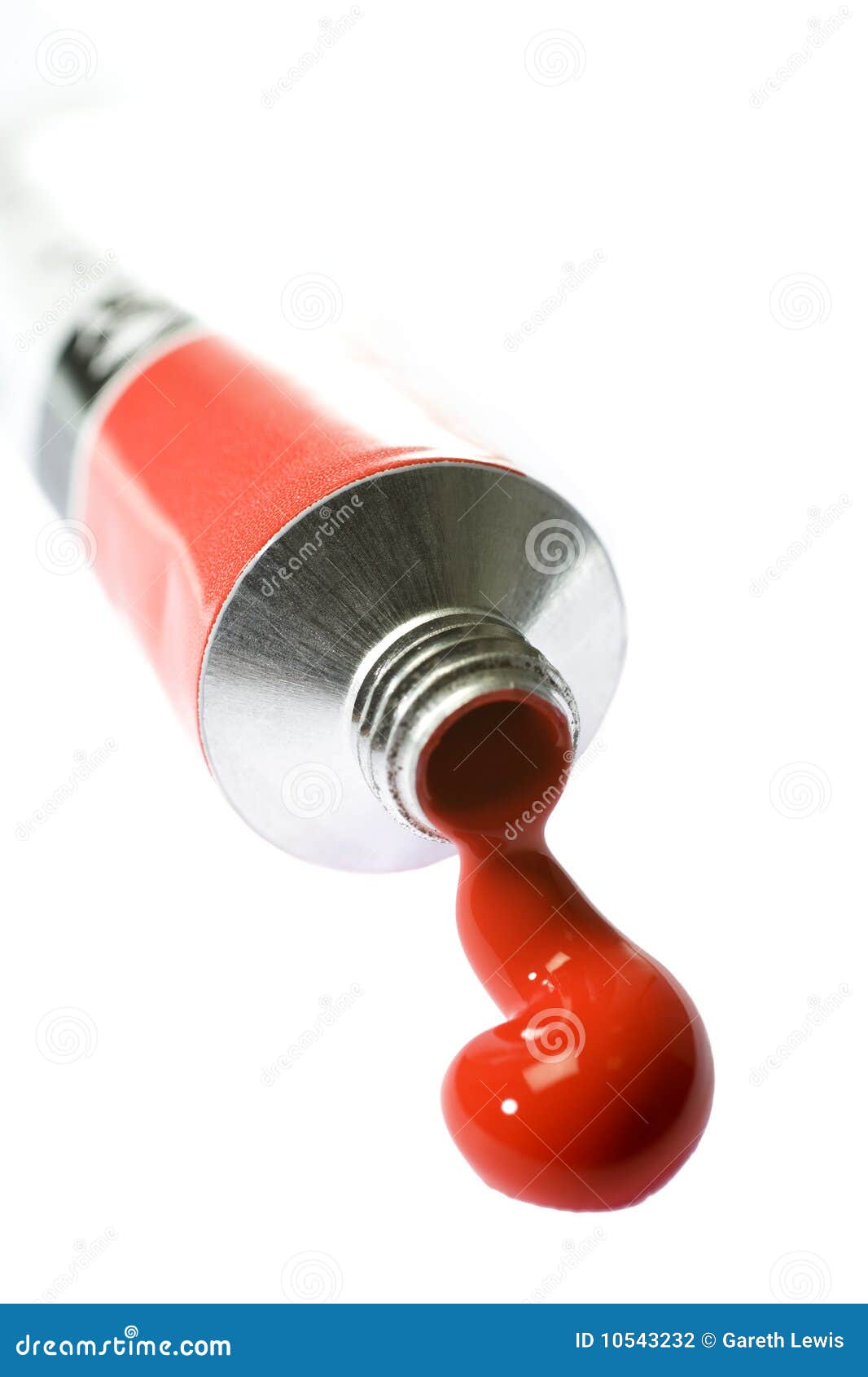Red Paint Squeezed from Tube Stock Photo Image of tube, spill 10543232