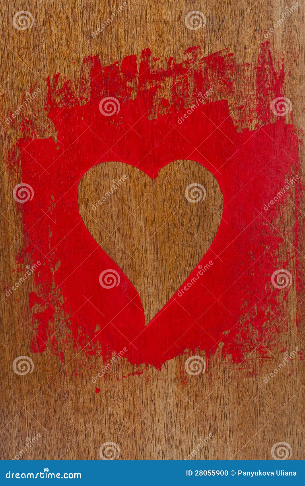 Red painted heart stock photo. Image of valentines, board - 28055900