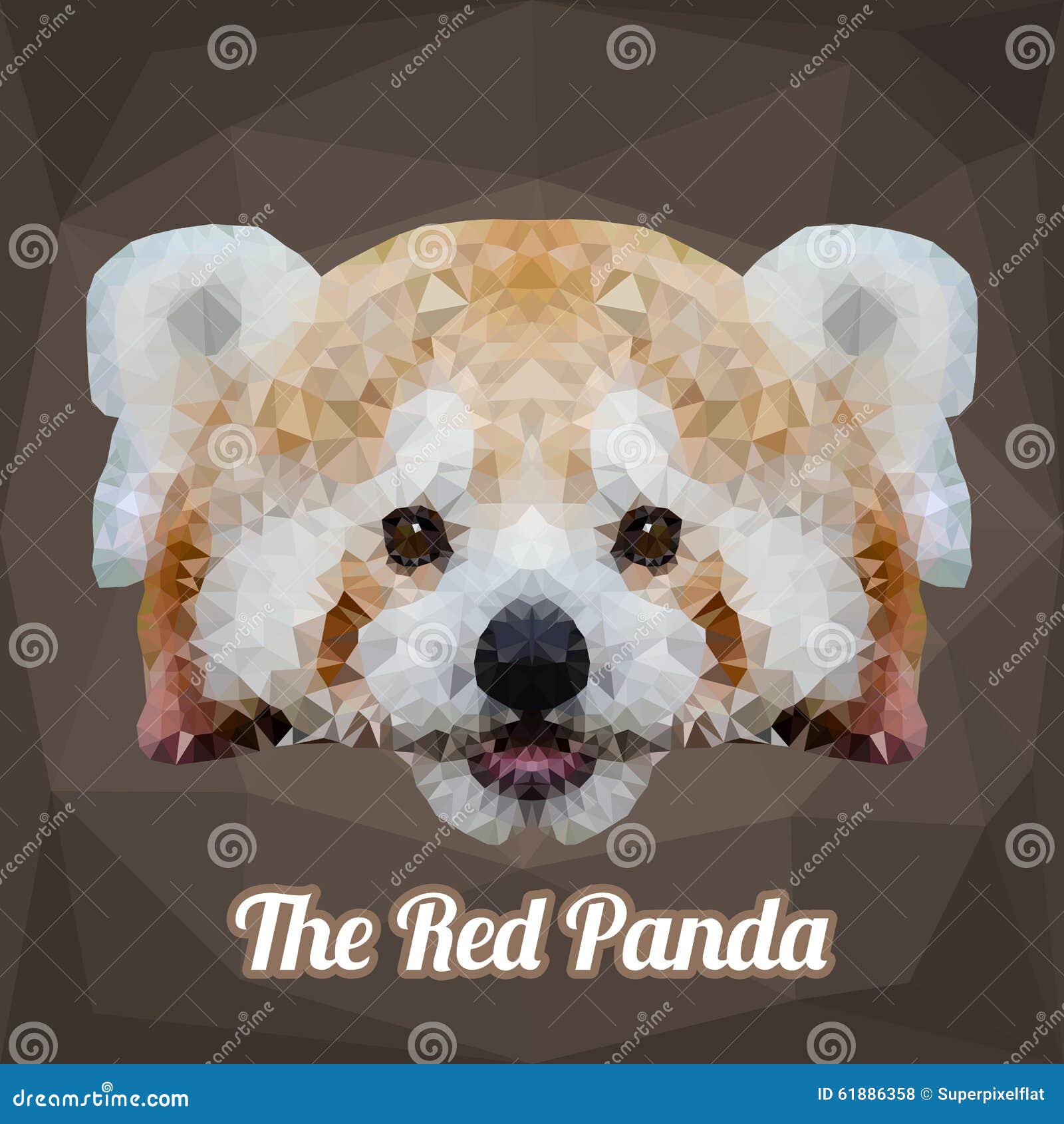red panda head polygon 