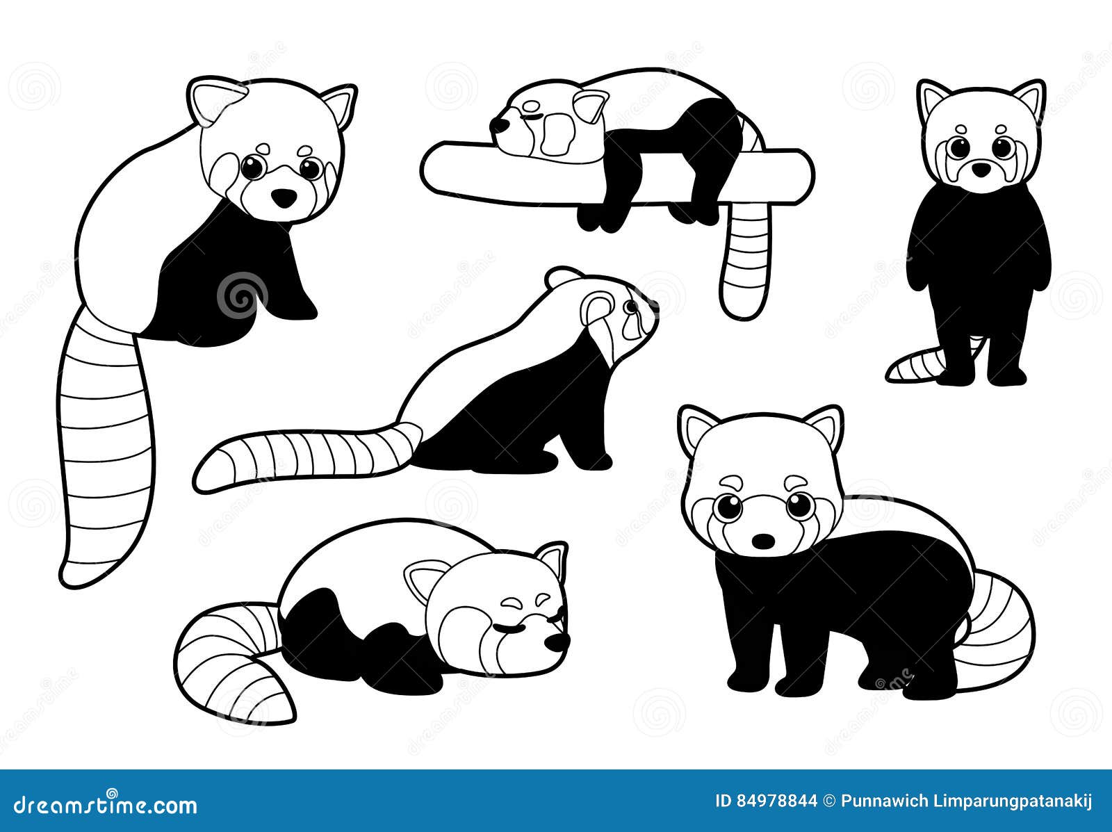 Red Panda Poses Monochrome Cartoon Vector Illustration Stock Vector - Illustration of lovely, monochrome: 84978844 Red Panda Poses Monochrome Cartoon Vector Illustration Stock Vector - Illustration of lovely, monochrome: 84978844