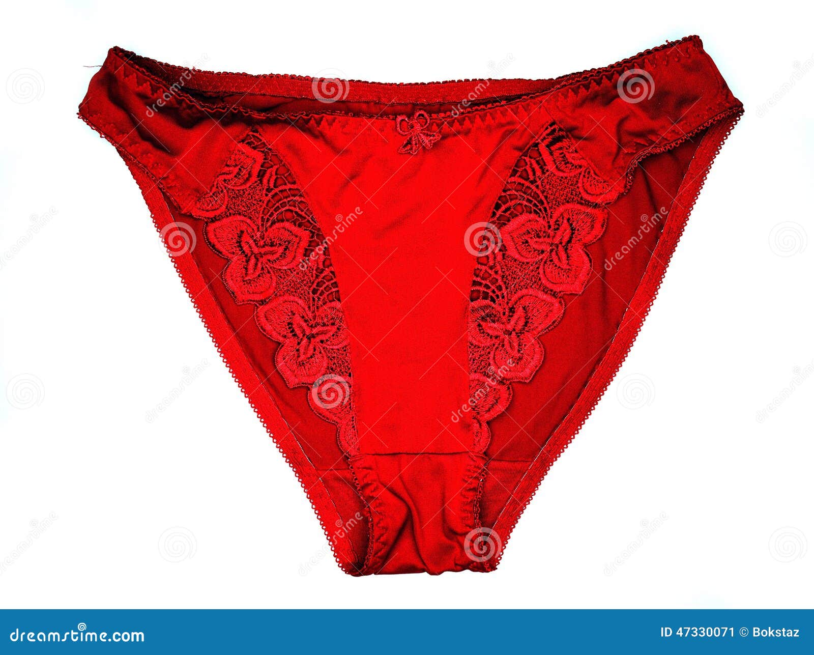 A Red Panties Closeup On The White Background. Stock Photo Image