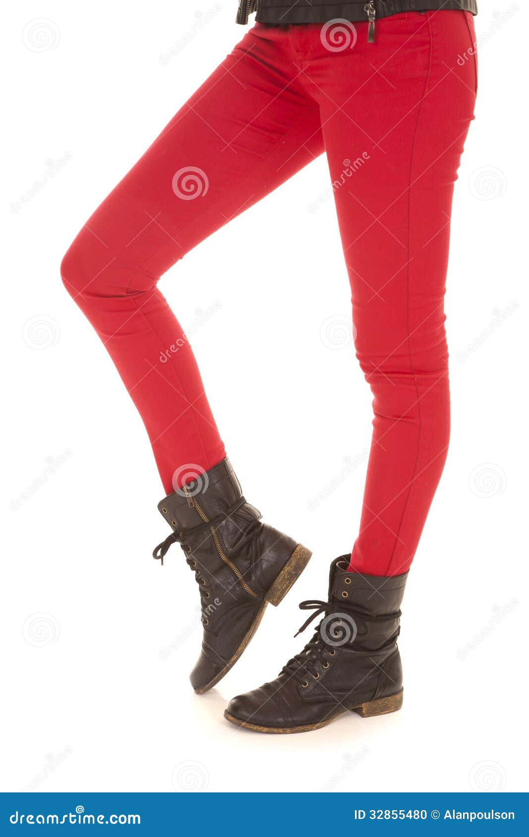 Red pants woman legs boot stock photo. Image of casual - 32855480