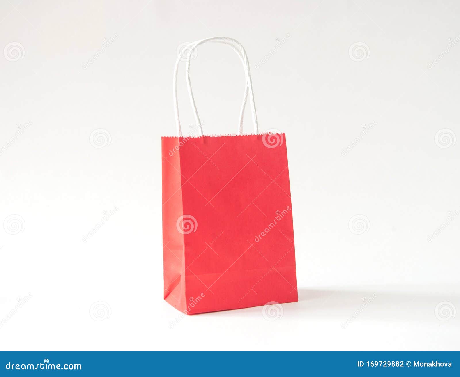 Red Paper Bags with Handles Stock Photo Image of purchase, retail
