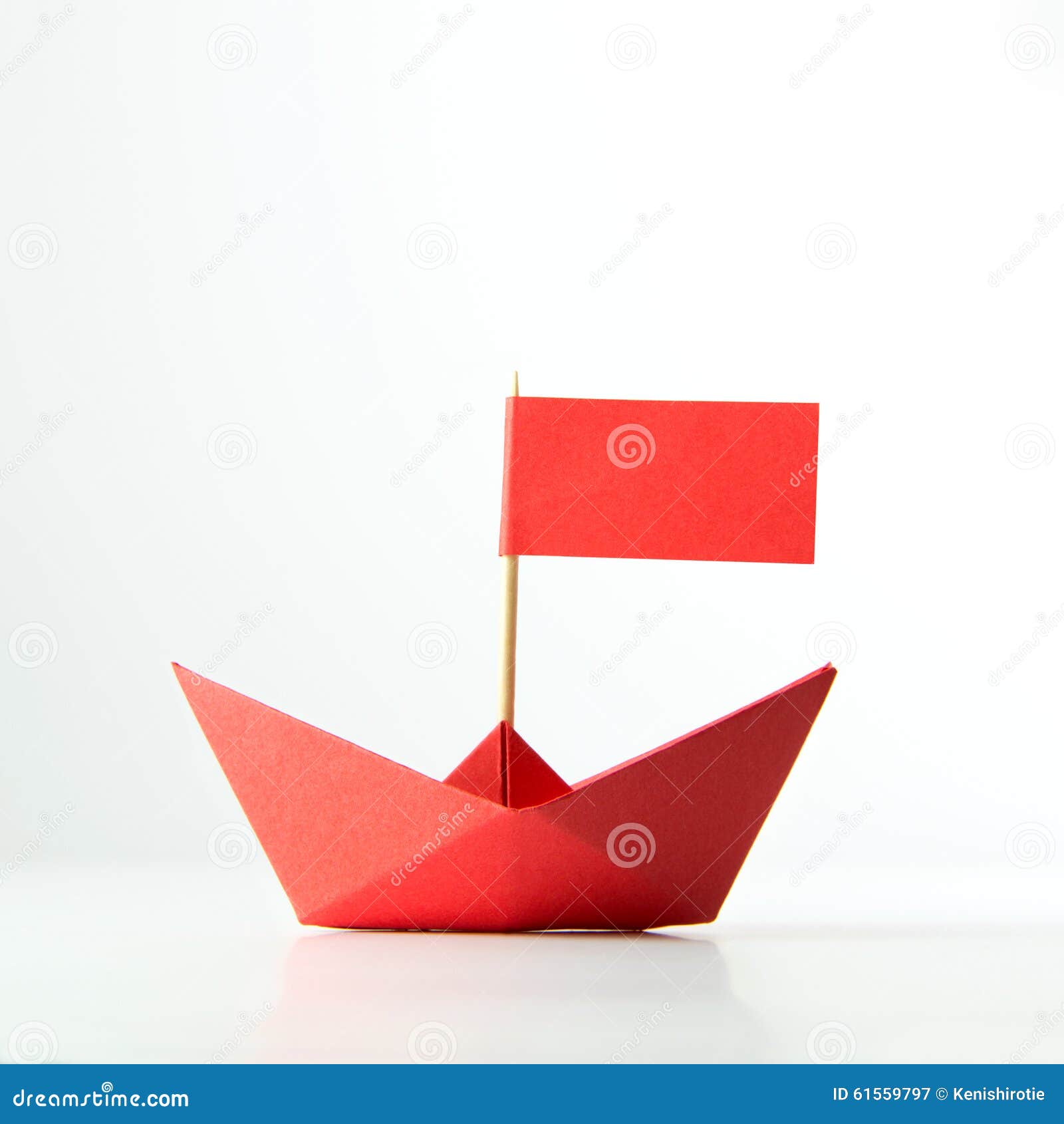 Red paper boat with flag stock image. Image of abstract 61559797