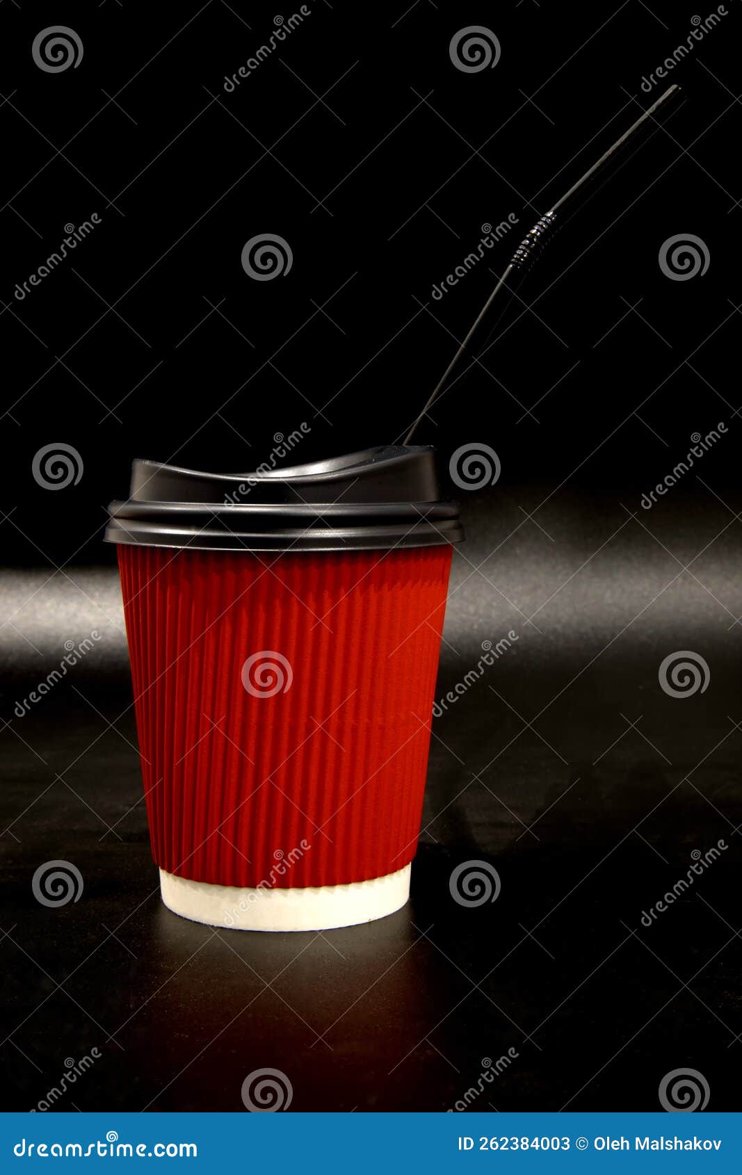 Red Paper Coffee Cup with a Tube. Stock Image Image of texture, background 262384003