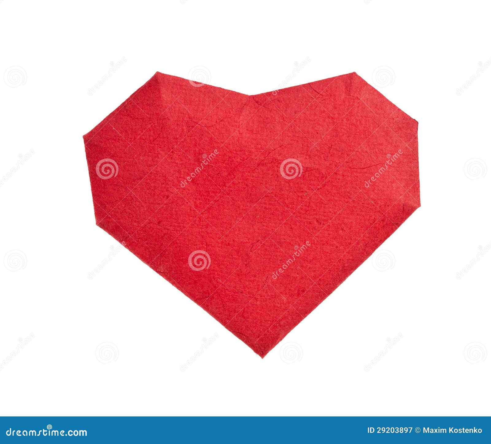 Red paper heart isolated stock image. Image of white 29203897