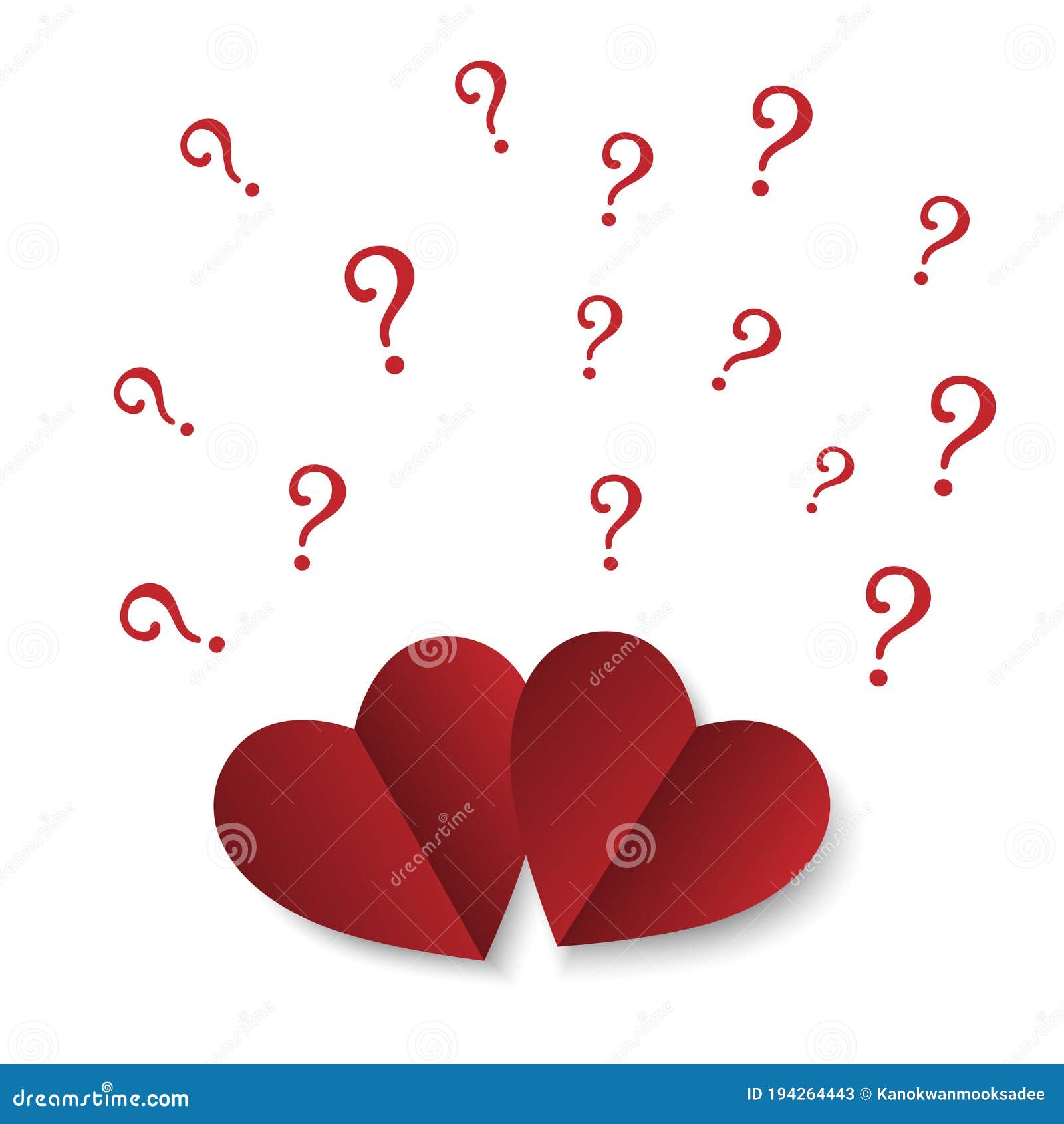 Red Paper Hearts Isolated On White Background Stock Photo, Picture