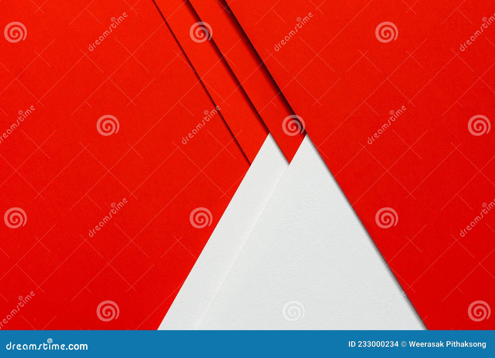 Red Paper and White Paper are Stacked on Top of a Blank Red Paper in