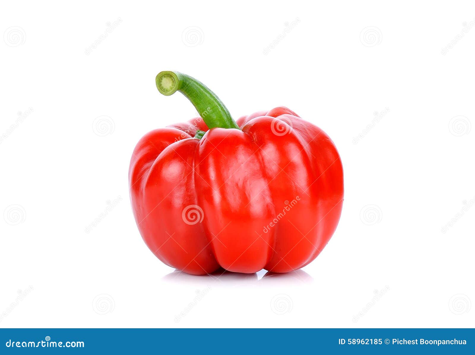 Red Paprika Isolated on the White Background Stock Image Image of