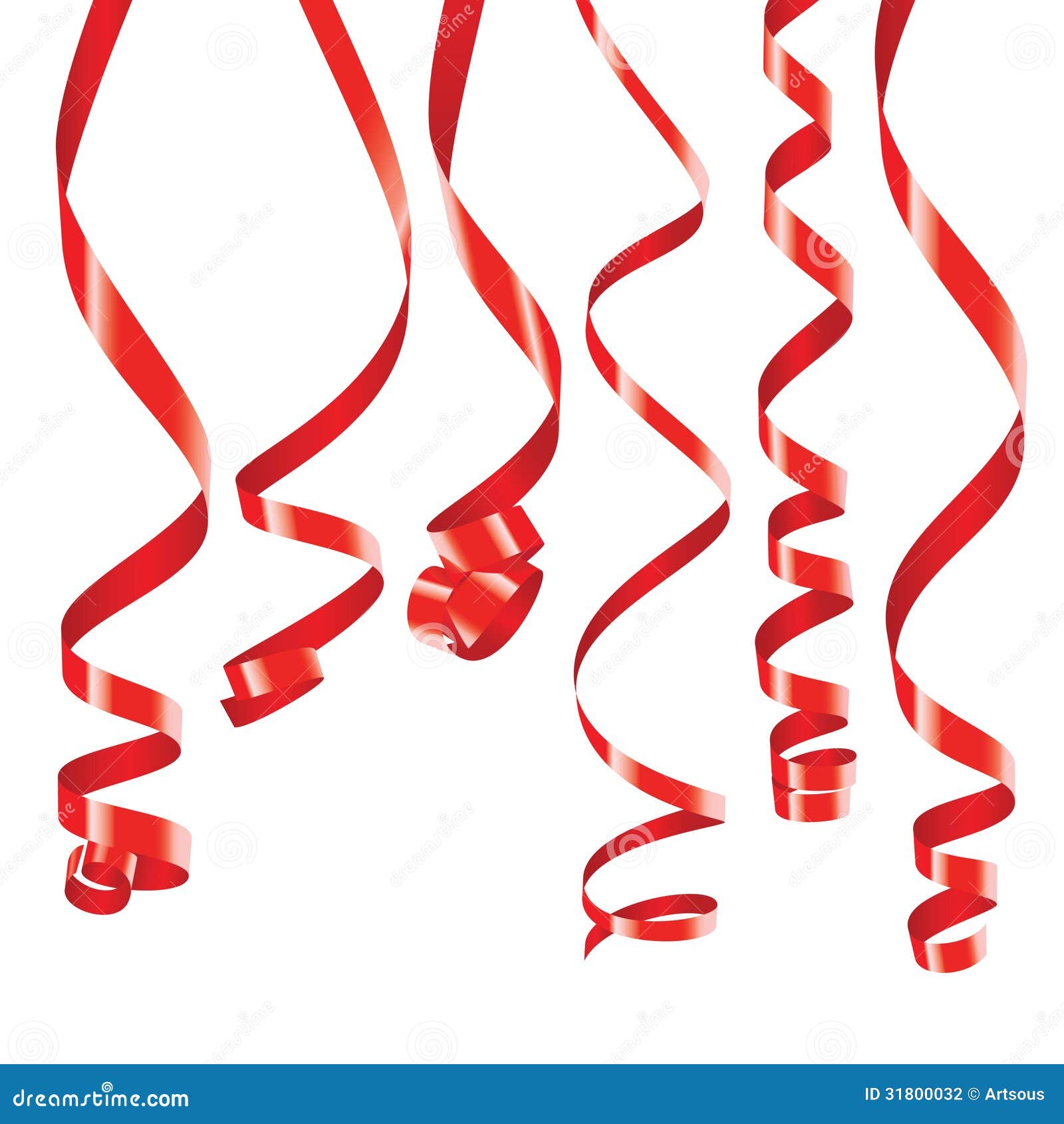 Red party ribbons stock vector. Illustration of shiny 31800032
