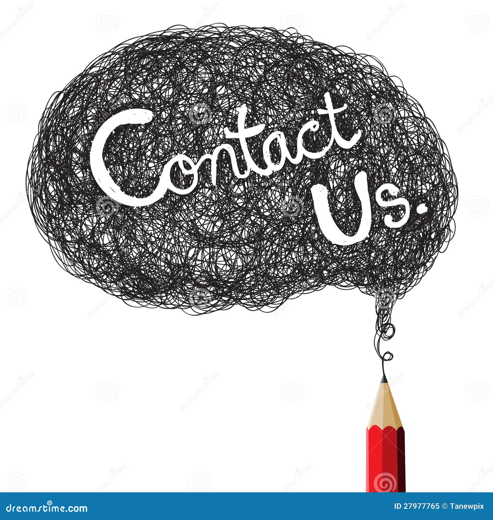 Alphabet Contact Us Design Icons With Pencil Drawing Cartoon Vector