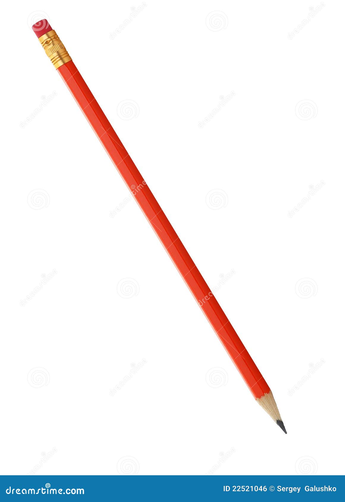 Red pencil with eraser stock photo. Image of eraser, single 22521046