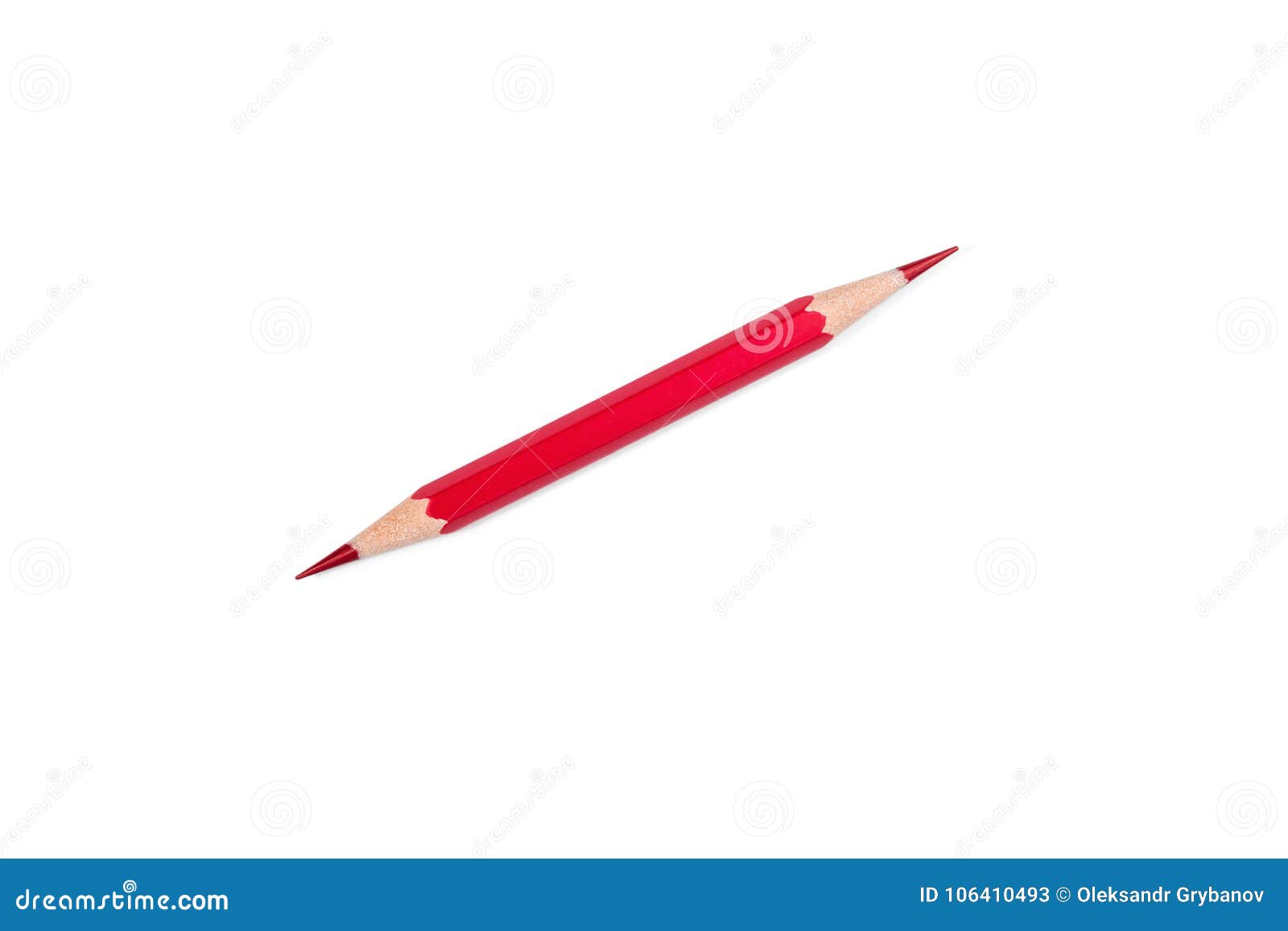 Red Pencil Sharpened on Both Sides Stock Image Image of education