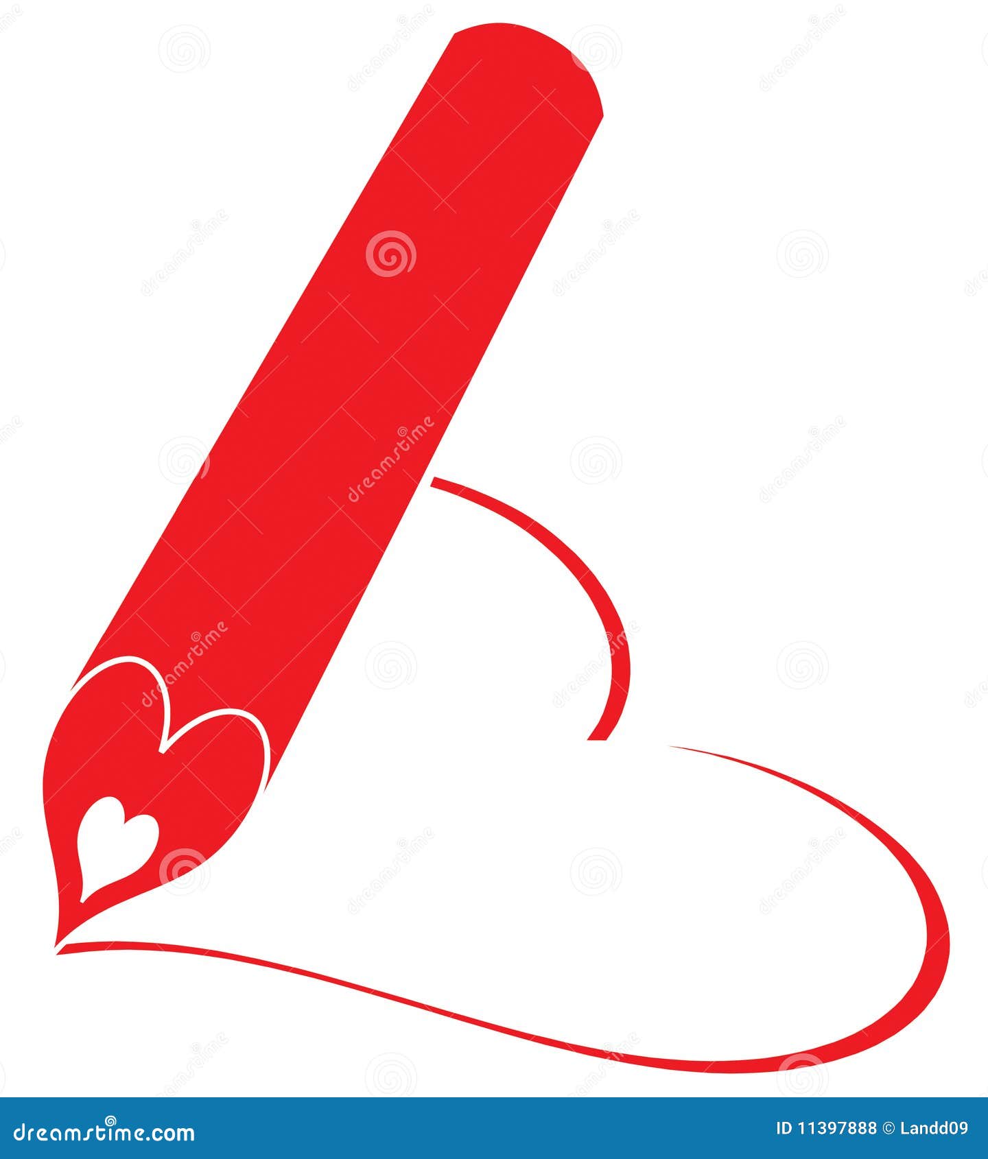 red pencil write heart