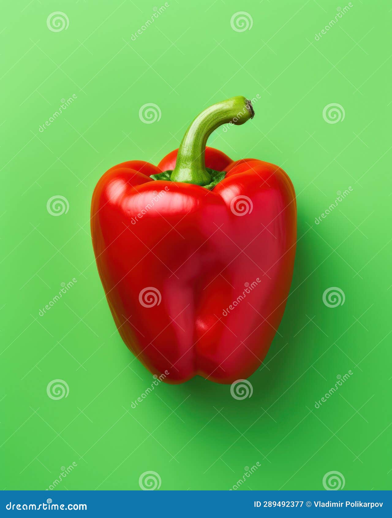 Red Pepper on a Green Background Stock Image Image of vegetarian